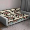 Wowouhiya Brown Teal Southwest Couch Cushion Covers, Stretch Sofa Cover with Elastic Bottom, Western Geometric Abstract Ethnic Sofa Slipcovers Protector Washable Chair/Sofa Cushion Covers M-1Pcs view 3