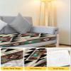 Wowouhiya Brown Teal Southwest Couch Cushion Covers, Stretch Sofa Cover with Elastic Bottom, Western Geometric Abstract Ethnic Sofa Slipcovers Protector Washable Chair/Sofa Cushion Covers M-1Pcs view 4