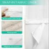 Anzona No Hook Shower Curtains, Red Poppy Rustic Small Shower Curtains with Snap in Liner, Abstract Botanical Floral Waterproof Washable Fabric Bathroom Shower Curtain Sets, 36" x 72" view 3