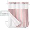 Anzona Pink Striped No Hook Shower Curtains, Farmhouse Standard Bathroom Curtains with Snap in Liner, Modern Pink Stripes Waterproof Washable Fabric Bathroom Shower Curtain Sets, 60" x 72" view 1