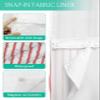 Anzona Pink Striped No Hook Shower Curtains, Farmhouse Standard Bathroom Curtains with Snap in Liner, Modern Pink Stripes Waterproof Washable Fabric Bathroom Shower Curtain Sets, 60" x 72" view 3