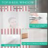 Anzona Pink Striped No Hook Shower Curtains, Farmhouse Standard Bathroom Curtains with Snap in Liner, Modern Pink Stripes Waterproof Washable Fabric Bathroom Shower Curtain Sets, 60" x 72" view 4