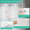 Anzona Aqua Striped No Hook Shower Curtains, Farmhouse Long Bathtub Curtains with Snap in Liner, Modern Turquoise Stripes Waterproof Washable Fabric Bathroom Shower Curtain Sets, 72" x 78" view 4