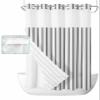 Anzona Black Striped No Hook Shower Curtains, Farmhouse Small Shower Curtains with Snap in Liner, Modern Black Stripes Waterproof Washable Fabric Bathroom Shower Curtain Sets, 36" x 72" view 1