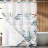 Anzona No Hook Shower Curtains, Fall Pumpkins Coastal Small Shower Curtains with Snap in Liner, Summer Fall Coral Wooden Waterproof Washable Fabric Bathroom Shower Curtain Sets, 36" x 78" view 2