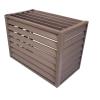 Outdoor air conditioner cover, exterior air conditioning unit cover, mini split condenser cover, Aluminum alloy air conditioner frame, Dustproof and waterproof, Suitable for indoor and outdoor (Brown view 1
