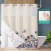 Anzona No Hook Shower Curtains, Purple Bird Floral Standard Bathtub Curtains with Snap in Liner, Farmhouse Summer Butterflies Waterproof Washable Fabric Bathroom Shower Curtain Sets, 72" x 72" view 2