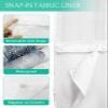 Anzona No Hook Shower Curtains, Farmhouse Floral Standard Bathtub Curtains with Snap in Liner, Spring Blue Botanical Burlap Waterproof Washable Fabric Bathroom Shower Curtain Sets, 72" x 72" view 3