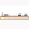 Living Room TV Stand Simple Solid Wood TV Stand Wide countertop for Easy Storage Wall-Mounted Design Saves Space with Drawer Storage(Wood Color,180 * 20 * 24cm) view 1