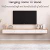 Living Room TV Stand Simple Solid Wood TV Stand Wide countertop for Easy Storage Wall-Mounted Design Saves Space with Drawer Storage(Wood Color,180 * 20 * 24cm) view 2