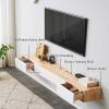 Living Room TV Stand Simple Solid Wood TV Stand Wide countertop for Easy Storage Wall-Mounted Design Saves Space with Drawer Storage(Wood Color,180 * 20 * 24cm) view 4