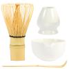 Abizarch 4Pcs Matcha Whisk Set Elegant Japanese Matcha Tea Set Matcha Set with Ceramic Matcha Whisk Holder 500ml Ceramic Bowl with Pouring Spout Bamboo Matcha Whisk Bamboo Matcha Scoop for Tea Lovers view 1