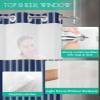 Anzona Navy Blue Striped No Hook Shower Curtains, Farmhouse Small Shower Curtains with Snap in Liner, Abstract Navy Blue Waterproof Washable Fabric Bathroom Shower Curtain Sets, 36" x 72" view 4