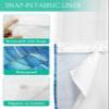 Anzona Blue Ombre No Hook Shower Curtains, Summer Beach Standard Bathtub Curtains with Snap in Liner, Coastal Nautical Blue Wave Waterproof Washable Fabric Bathroom Shower Curtain Sets, 72" x 72" view 3