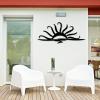 Flyoak Metal Sun Wall Art, Metal Sun Wall Decor Outdoor, Sunrise Metal Wall Art, Metal Wall Decor, Sunburst Wall Decor, Sunrise Decor, Wall Hangings for Bedroom, Living Room (Black, 59"x26"|150x66cm) view 1