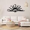 Flyoak Metal Sun Wall Art, Metal Sun Wall Decor Outdoor, Sunrise Metal Wall Art, Metal Wall Decor, Sunburst Wall Decor, Sunrise Decor, Wall Hangings for Bedroom, Living Room (Black, 59"x26"|150x66cm) view 3