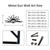 Flyoak Metal Sun Wall Art, Metal Sun Wall Decor Outdoor, Sunrise Metal Wall Art, Metal Wall Decor, Sunburst Wall Decor, Sunrise Decor, Wall Hangings for Bedroom, Living Room (Black, 59"x26"|150x66cm) view 4