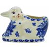 Polmedia Polish Pottery Bunny Shaped Jar UNIKAT - Fancy Floral Pattern Handmade in Boleslawiec Poland + Certificate of Authenticity view 1