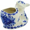 Polmedia Polish Pottery Bunny Shaped Jar UNIKAT - Fancy Floral Pattern Handmade in Boleslawiec Poland + Certificate of Authenticity view 3