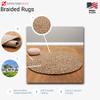 Super Area Rugs Brown Woven Braided Rug Rustic Living Indoor/Outdoor Braided Rug - Soft & Reversible Round 7' x 7' view 3