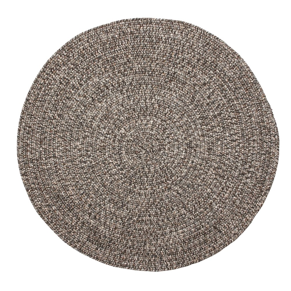 Super Area Rugs Gray Woven Braided Rug Rustic Living Indoor/Outdoor Braided Rug - Soft & Reversible Round 7' x 7'