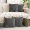 Cozoomy Set of 4 Dark Grey Decorative Throw Pillow Covers 18x18 Inch Corduroy Pillow Covers for Bed Couch Sofa Living Room Soft Square Cushion Cases view 2