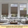 BERISSA Top Down Bottom Up Cordless Cellular Shades Pull Down Blackout Room Darkening Window Shades Honeycomb Blinds for Windows and Skylights,Brown,16" W x 64" H view 2