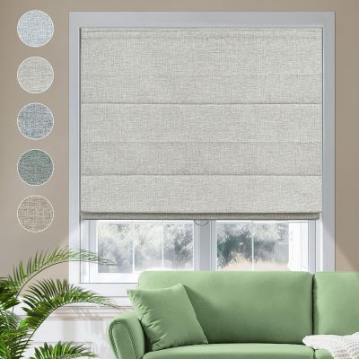 MiLin Cordless Roman Shades for Windows - Blackout Roman Shades, Waterproof Fabric Blinds Privacy Window Treatments Thermal Insulated for Home (Blackout - Beige, 61 1/2" W x 64" H)
