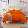 SLEEP-NEST Luxuries Decorative Alaskan King Pinch Duvet Cover Set 136" x 120" Oversized King 3 Piece with Zipper Closure 100% Egyptian Cotton Pintuck Cover for Comforter, Burnt Orange view 3