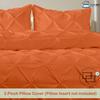SLEEP-NEST Luxuries Decorative Alaskan King Pinch Duvet Cover Set 136" x 120" Oversized King 3 Piece with Zipper Closure 100% Egyptian Cotton Pintuck Cover for Comforter, Burnt Orange view 4