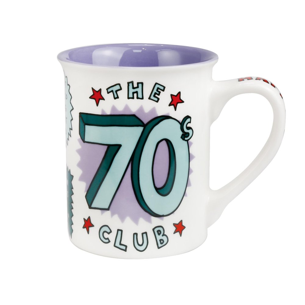 Enesco Our Name is Mud 70th Birthday Club Membership Gift Coffee Mug, 16 Ounce, Multicolor