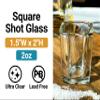 R and R Imports Guadalajara Mexico Souvenir 2 Ounce Shot Glass Square Red Base 2-Pack view 2