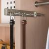 5-Hook Designer Wardrobe Reversible 11.75" Length Closet Belt Rack with 11" Retractable Pullout Extension and Installation Hardware (Matte Nickel) view 1