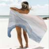 Blue Coastal Beach Beach Towel - 31x63 inch Sand Proof Water Absorbent Travel Towel for adults,Summer Ocean Waves Abstract Painting Quick Dry Pool Towel Travel Camping Blanket for Yoga Bathroom view 2