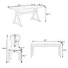 Brabrety Retro 6-Piece Trestle Dining Table Set with Upholstered Dining Chairs and Dining Bench, Smooth Dining Backs for Dining Room, Living Room, Kitchen (Natural+Beige@052) view 2