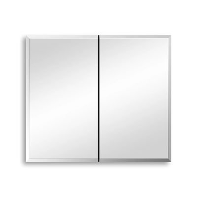 ZJSMP Bathroom Mirror, 30x26 Inch Double Door Mirror Medicine Cabinet Surface Mount or Recess Aluminum Bathroom Cabinet