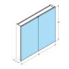 ZJSMP Bathroom Mirror, 30x26 Inch Double Door Mirror Medicine Cabinet Surface Mount or Recess Aluminum Bathroom Cabinet view 2