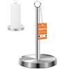 Paper Towel Holder Countertop, Stainless Steel, Weighted Base, Paper Towel Stand Holder for Kitchen Bathroom Farmhouse Essentials Decor Accessories, Silver view 1