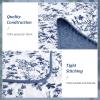 WONGS BEDDING Quilt King Size, Blue Quilt Bedding Set with 2 Pillowcases, Botanical Quilt for King Bed, Soft Microfiber Lightweight Coverlet Bedspread for All Season (110"90", 3 Pieces) view 4