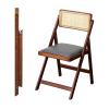 Folding Dining Chairs Set of 2, No Assembly Folding Chairs w/Padded Seats, Wood Foldable Kitchen Chairs, Easy to Store Extra Event Chairs, Padded Folding Chair for Wedding Guests Party(Brown) view 1