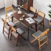 Folding Dining Chairs Set of 2, No Assembly Folding Chairs w/Padded Seats, Wood Foldable Kitchen Chairs, Easy to Store Extra Event Chairs, Padded Folding Chair for Wedding Guests Party(Brown) view 2