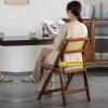 Folding Dining Chairs Set of 2, No Assembly Folding Chairs w/Padded Seats, Wood Foldable Kitchen Chairs, Easy to Store Extra Event Chairs, Padded Folding Chair for Wedding Guests Party(Brown) view 4
