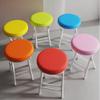 FUREMA 20" Home Folding Stool Collapsible Padded Bar Stool Round Kitchen Stools No Back Portable Breakfast Chairs PU Leather for Kitchen Breakfast Cafe(Dark Green) view 4