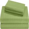 100% Cotton RV Sheets Set 4 PC - 400 TC - Soft and Smooth Bed Sheets for Campers, RV's & Travel Trailers Easy Fit Mattress up to 10 Inch Deep Pockets - Sage Stripe - (42X80) Bunk Size view 1