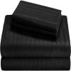 100% Cotton RV Sheets Set 4 PC - 400 TC - Soft and Smooth Bed Sheets for Campers, RV's & Travel Trailers Easy Fit Mattress up to 10 Inch Deep Pockets - Black Stripe - (35X79) Bunk Size view 1