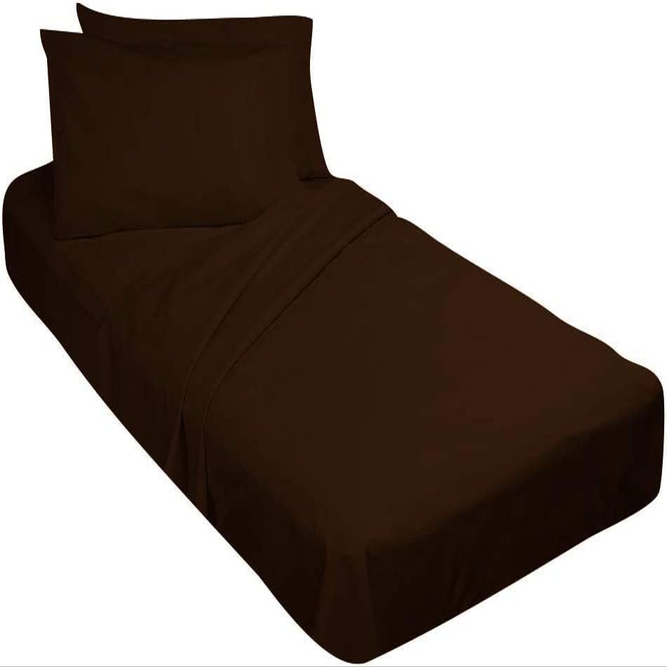 100% Cotton RV Sheets Set 4 PC - 400 TC - Soft and Smooth Bed Sheets for Campers, RV's & Travel Trailers Easy Fit Mattress up to 10 Inch Deep Pockets - Chocolate Solid - (72X80) CAMPER King Size