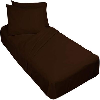 100% Cotton RV Sheets Set 4 PC - 400 TC - Soft and Smooth Bed Sheets for Campers, RV's & Travel Trailers Easy Fit Mattress up to 10 Inch Deep Pockets - Chocolate Solid - (42X80) Bunk Size