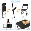 susici 100 Pack Black Plastic Folding Chairs for Outside Portable Indoor Outdoor Stackable Commercial Seat with Steel Frame for Office Wedding Party Patio Dinning Events Chair, 350lbs Capacity view 3