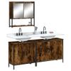 YELWHI 3 Piece Bathroom Furniture Set Smoked Oak Engineered Wood,Functional Bathroom Furniture Set with Ample Storage Space and WallMounted Mirror Cabinet Smoked Oak Bathroom Furniture, Bathroom Sets view 1