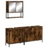 YELWHI 3 Piece Bathroom Furniture Set Smoked Oak Engineered Wood,Functional Bathroom Furniture Set with Ample Storage Space and WallMounted Mirror Cabinet Smoked Oak Bathroom Furniture, Bathroom Sets view 2